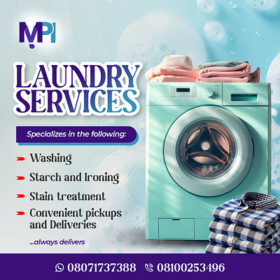 LAUNDRY SERVICE FLYER branding graphic design logo