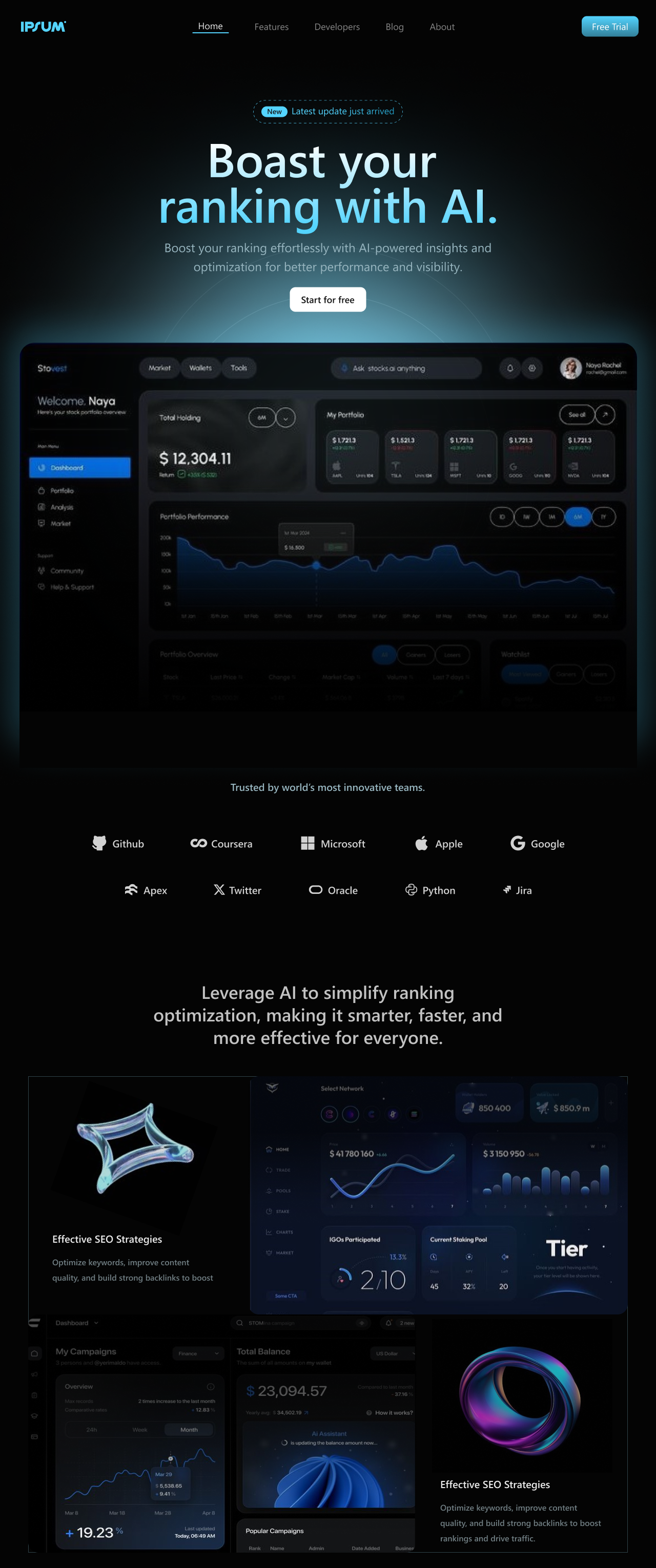AI Website - Landing Page ai app design figma graphic design header home page landing page software ui uiux user interface web website website landing page website screen