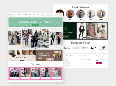 Glamour - Fashion Website clothes fashion website ui