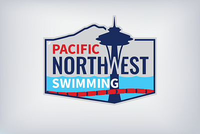 Pacific Northwest Swimming Primary branding club sports design federation identity league logo mt. rainier olympics seattle spce needle sports state swimming tacoma team sports usa swimming washington water youth sports