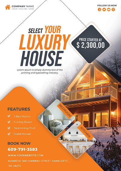 Luxury Dream Home Tour | Stunning Modern House for Sale! branding design flyer flyer design graphic design houes benner house flyer house poster poster poster design real estate