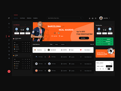 Sports Dashboard UI dashboard design figma sports ui ux