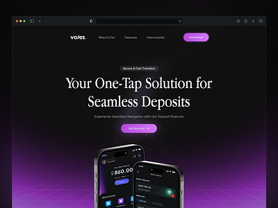 Effortless Deposits in One Tap crypto deposit landing ui ux web web3