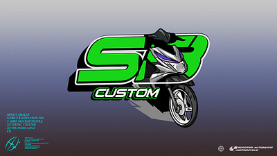 SCOOTER AUTOMATIC MASCOT LOGO automatic branding graphic design logo mascot motorbike scooter