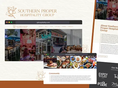 Southern Proper Hospitality Group - New Website Design & Build design ui ux web design