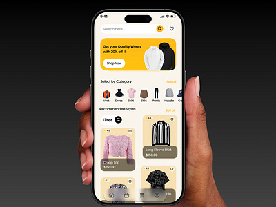 ecommerce app for clothing essentials app design ecommerce ui