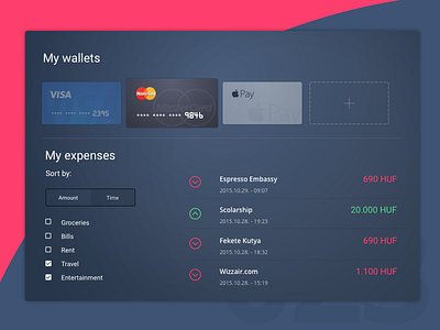 Day 23 - Wallet 100 day challenge banking challenge credit card dailyui design money ui user interface wallet