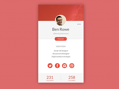 Profile Page 006 dailyui