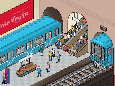 Vodka metro moscow pixel art subway