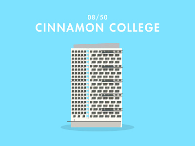 08/50: Cinnamon College architecture buildings flat design illustration singapore