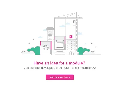 Nexpaq developers city illustration modules nexpaq