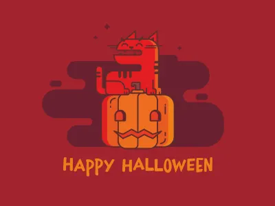 Happy Halloween cat halloween illustration pumpkin