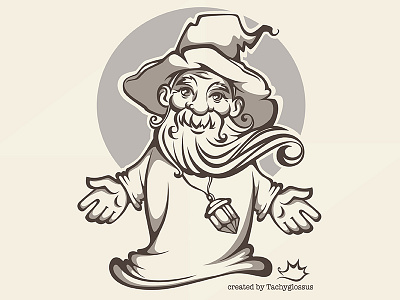 Wizard cartoon childish fantasy magic wizard
