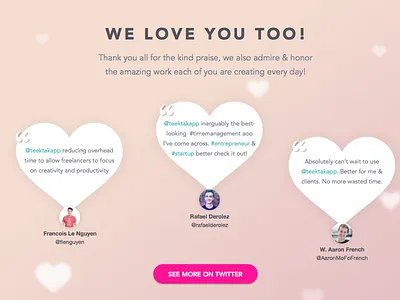 Testimonials section app testimonials web app website