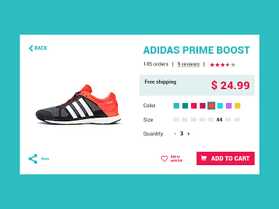 Daily UI 012 - Ecommerce adidas daily ui dailyui ecommerce interface material design ui user experience user interface ux