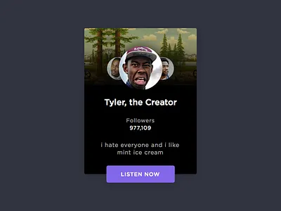 Profile - Day #006 006 card dailyui music profile ui user ux visual