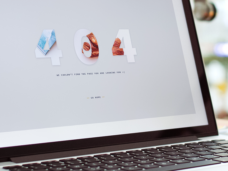 Example of 404 Page - Design screenshot