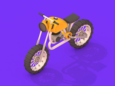 Bike bike c4d flat icons isometric lighting material render vehicle