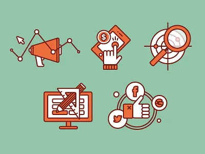 Icons custom design flat icon icons outline social vector web website