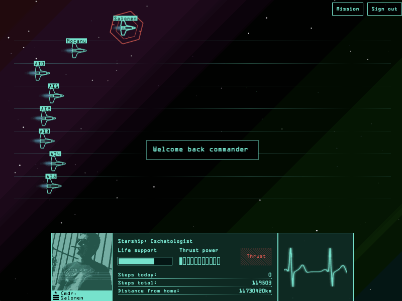 Space command commander garmin space