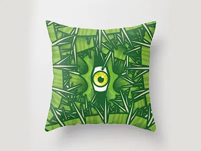 Cactus pillow cactus halloween illustration pillow