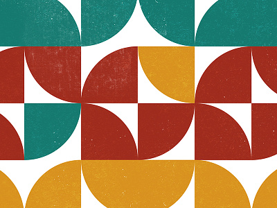 Poster Pattern distressed green pattern poster red shapes simple shapes yellow