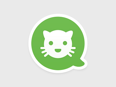 App Icon for android messenger [WIP] android app bubble cat chat green icon kitten material messenger