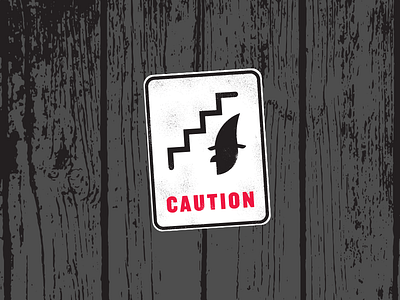 Witch Under The Stairs caution fear pictogram sticker witch