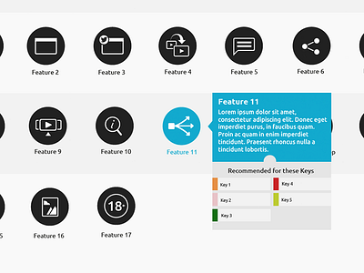 Info card from hovering icon button card hover icon label stroke ui website window