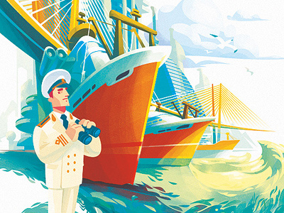 Vladivostok 3000 fish future illustration ilya lagutenko mummiy troll naval officer sea ship ships vladivostok vladivostok 3000