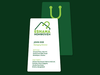 Eshana Nonwoven business card concept branding business card identity