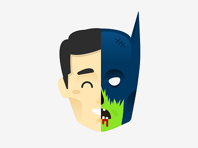 ( (; °Д°))ノ Zombie Bruce?! batman bruce wayne halloween illustration sketch vector zombie