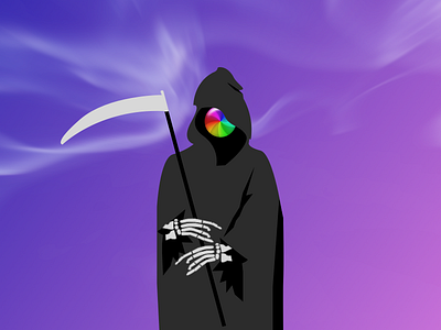 Spinning Wheel of Death death funny halloween illustration reaper spinning wheel