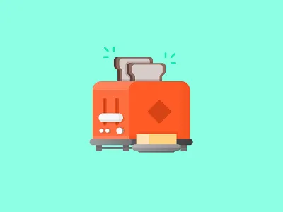 Toasty bread burn expectations icon illustration playoff toast toaster