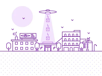 UFO + Grocery Delivery concept delivery grocery service ufo vector