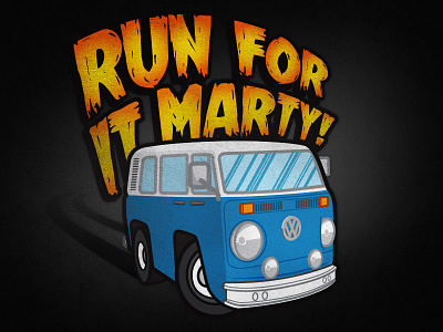 Back to the Future VW Bus automobile back to the future blue bus car grit horror move vw