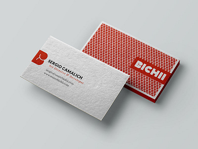 Bichii Business Cards business cards mock up naked pattern red texture