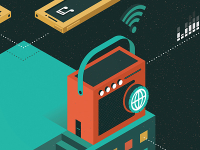 T3 Magazine audio isometric multi room music radio t3 tech technology texture vector