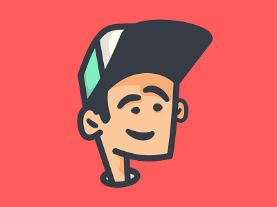 Face art avatar illustration shading thick lines vector