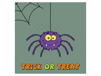 Smiling Purple Halloween Spider Cartoon Character animal cartoon character design graphics halloween hittoon humor illustration mascot spider vector
