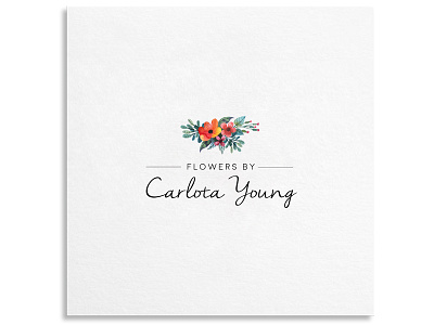 Pre-Made Floral Logo Template #1 $17.00 customlogo decorative floral florist flower llustration logodesign spring vintage