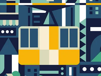 Cable Car art cable car chongqing city color design illustration jayekang travel