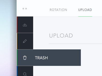 Rotation: Navigation Detail detail flat green header interface navigation sidebar ui ux white