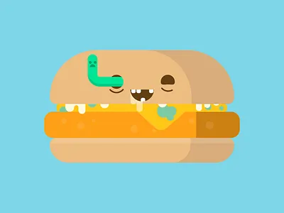 Happy Halloween burger character food halloween illustration zombie