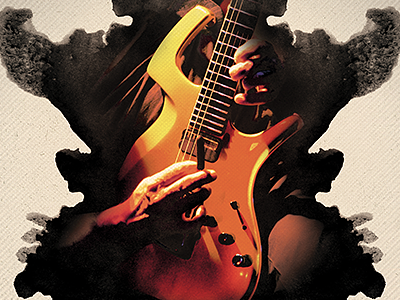 Inkblot Flyer & Poster guitar ink inkblot paint photoshop psd rorschach template vintage watercolor