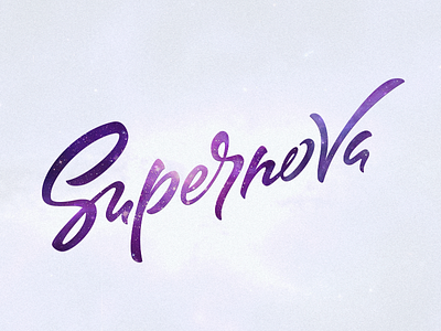 SUPERNOVA brush calligraphy handtype lettering light logo space star type