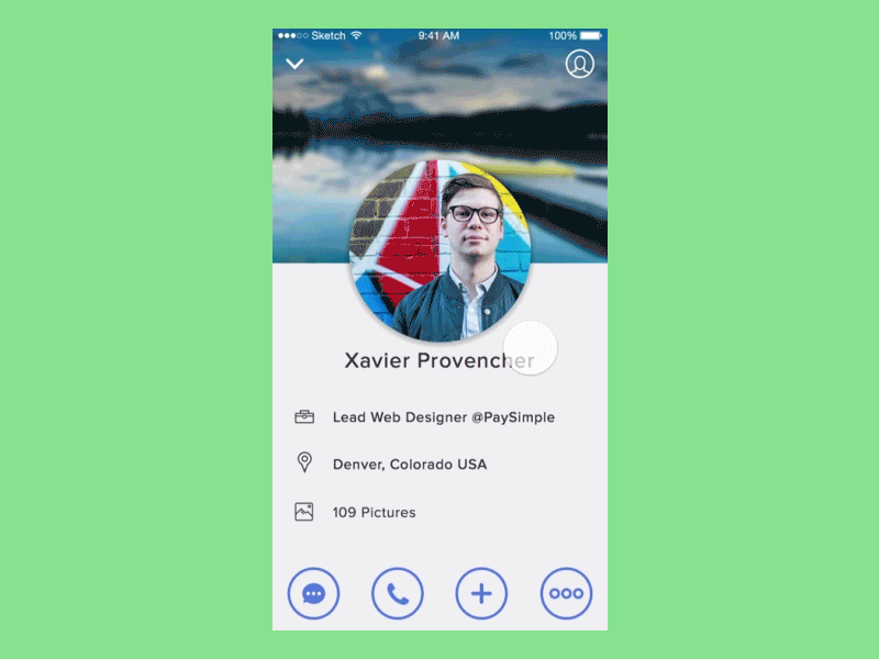 Profile prototype dailyui dailyui006 origami prototype ui