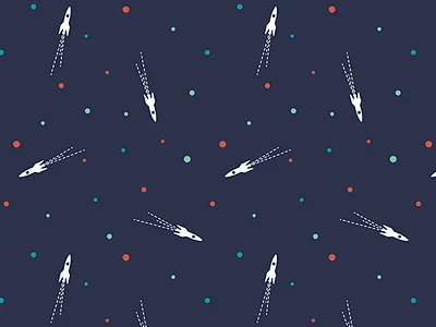 Rocket Ship Pattern - Detail astronaut astronomy illustration illustrator outer space pattern rockets small pattern space space ship surface design vector