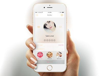 Day 002 - Beauty Profile app app beauty booking challenge clean interface ios iphone6 minimal mobile ui ux