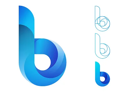 b Letter Mark b blue gradient letter mark logo vector